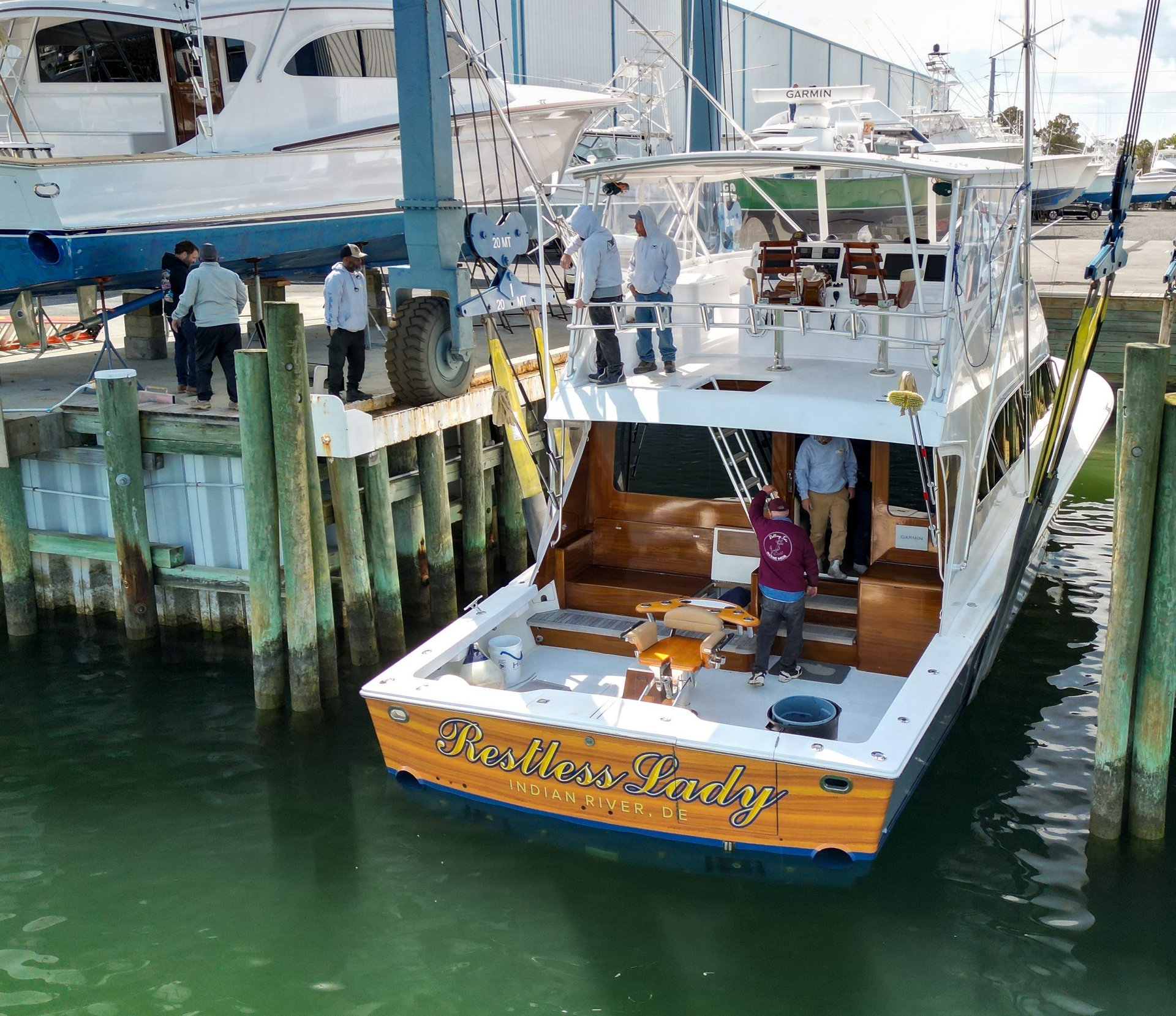 Aerial view of the Restless Lady offshore